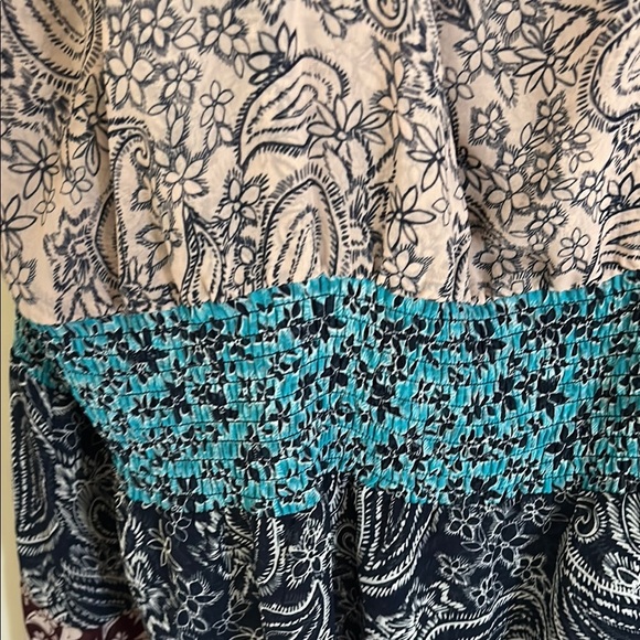 CAbi Brown and Blue Halter Midi Sundress - Picture 4 of 6